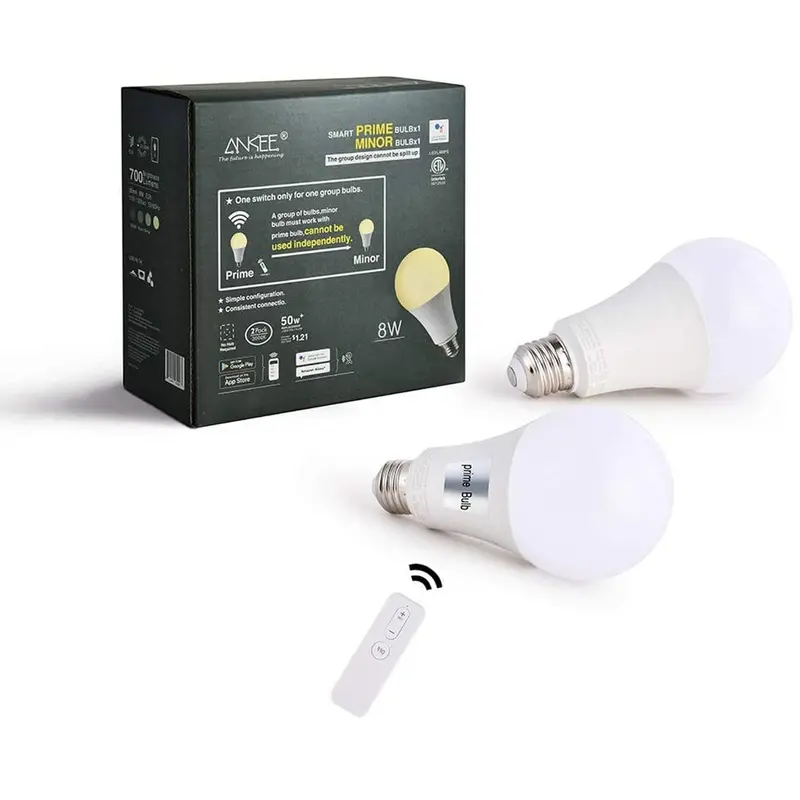 Ankee Smart Wi-Fi Led Bulbs – Dimmable Warm White, Hub-Free, Alexa & Google Compatible (2-Pack) 1