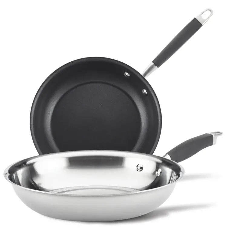 Anolon Advanced Tri-Ply Stainless Steel Frying Pan Set (10.25" & 12.75") 1