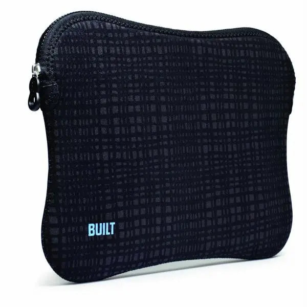 Built 15-Inch Neoprene Laptop Sleeve With Zip Closure – Graphite Grid Design 1