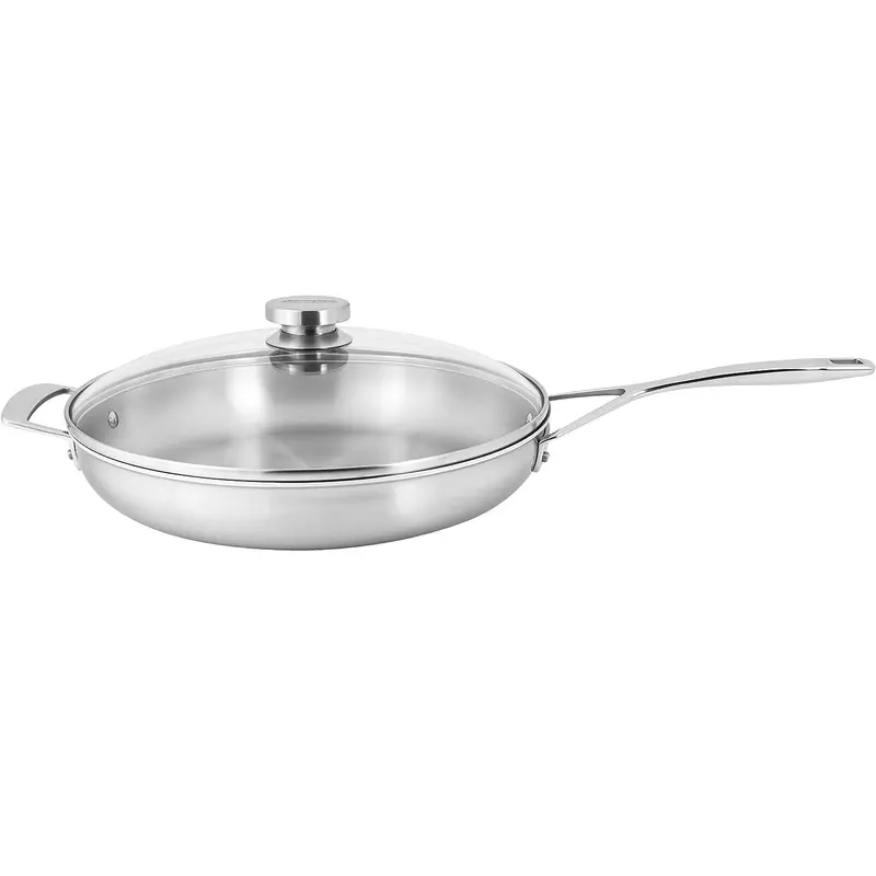 Demeyere Essential 12.5-Inch Fry Pan With Glass Lid 1