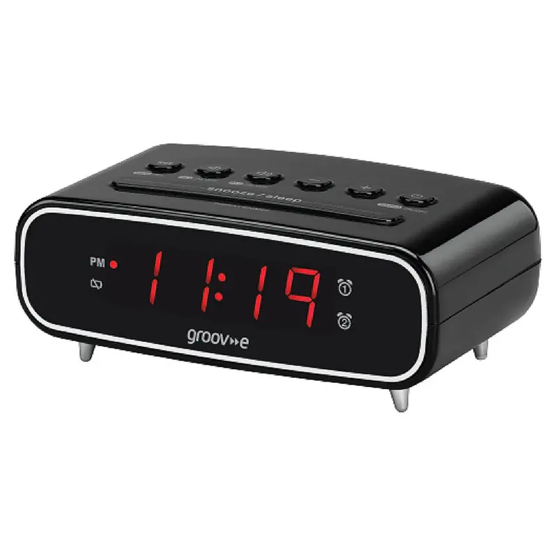 Groov-E Gvcr05Bk Rise Alarm Clock Radio – Modern Black Build 1