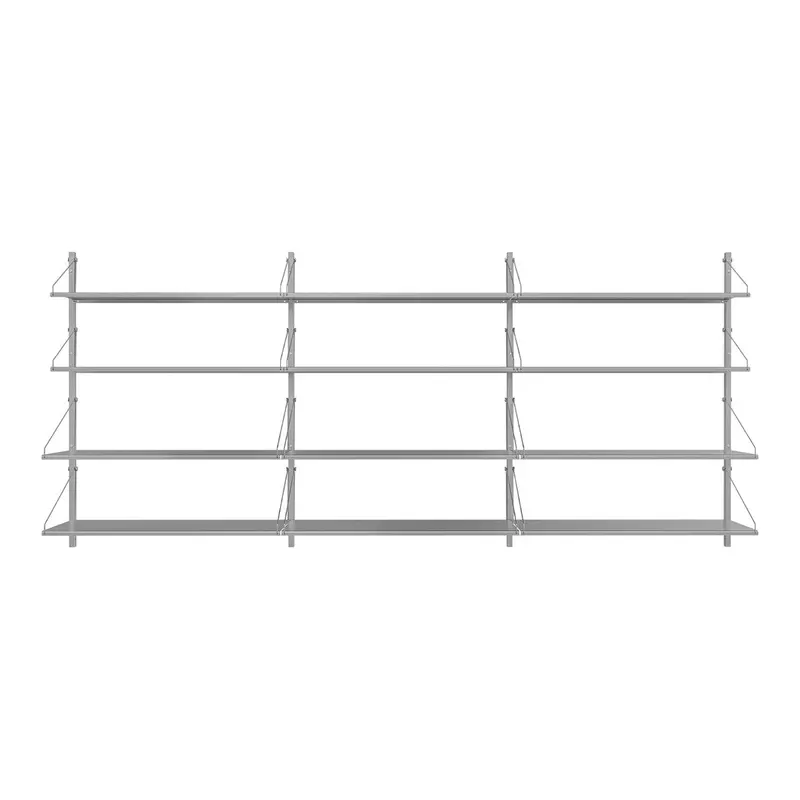 Modular Wall Shelf Unit With Triple-Sized Compartment 1